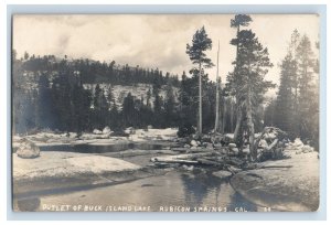 C1910 RPPC Rare Location Buck Island Lake Rubicon Springs, CA. Postcard F112E