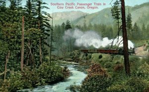 c.1910s Southern Pacific Passenger Train In Cow Creek Canon, Oregon Postcard F74