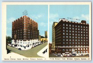 Windsor Ontario Canada Postcard Norton Palmer Prince Edward Hotel c1930's