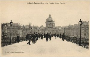 CPA PARIS Perspective. 9. Pont des Arts et Institut 924397