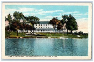 1925 View At The Outlet Lake Cobbosseecontee Augusta Maine ME Vintage Postcard