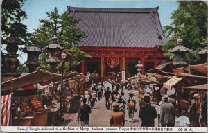 Japan Senso-ji Temple Goddess of Mercy Asakusa Tokyo Sensō-ji Postcard C051