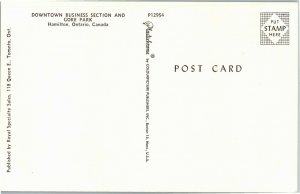 Downtown Business Section Gore Park Hamilton Ontario Postcard D07