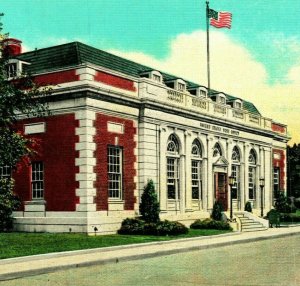 Vtg Postcard Caruthersville Missouri MO Post Office Street View Unused UNP Teich