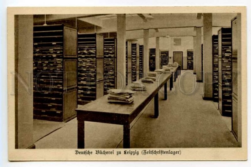 490590 Germany Leipzig german library advertising Vintage postcard