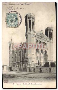 Old Postcard Lyon Basilica ND Fourviere