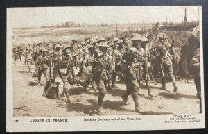 Mint Australia Real Picture Postcard RPPC ANZACS In France Machine Gunners Out