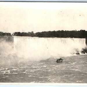 c1910s Niagara Falls, NY RPPC Tour Steam Boat Real Photo Postcard Waterfall A99