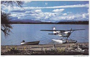 Front propeller water plane at Chief Louis Lake, south of Burns Lake, British...