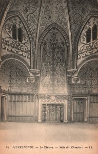 Vintage Postcard 1910's Pierrefonds Le Chateau Salle Des Chevaliers France