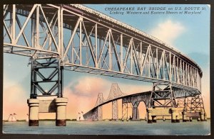 Vintage Postcard 1960 Chesapeake Bay Bridge US Route 50 Annapolis MD