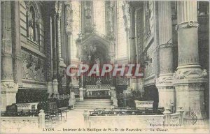 Old Postcard Lyon Interior of the Basilica of Our Lady of Fourviere