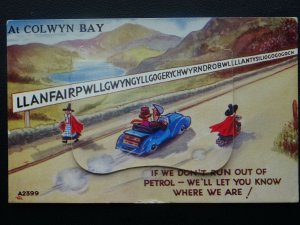 Wales COLWYN BAY 6 Image NOVELTY Motoring PULL-OUT c1960's Postcard