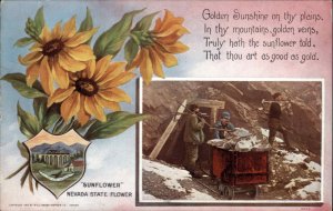 Carson City Nevada NV Flower Poem Mining 1900s-10s Postcard