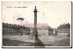 Old Postcard Paris Vendome Column