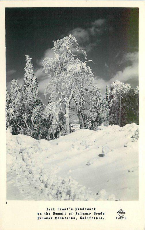 Frosts Palomar Grade Winter 1940s San Diego California Frasher RPPC 