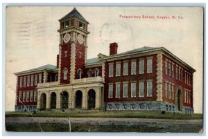 Keyser West Virginia WV Postcard Preparitory School Building Clock Tower  1910