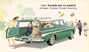 Rambler Classic 1961 3 Seat 5 Door Cross Country Station Wagon Car postcard