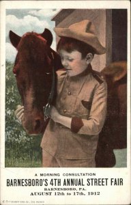 BARNESBORO PENN PA Little Boy w Horse ANNUAL STREET FAIR POSTER ART PC