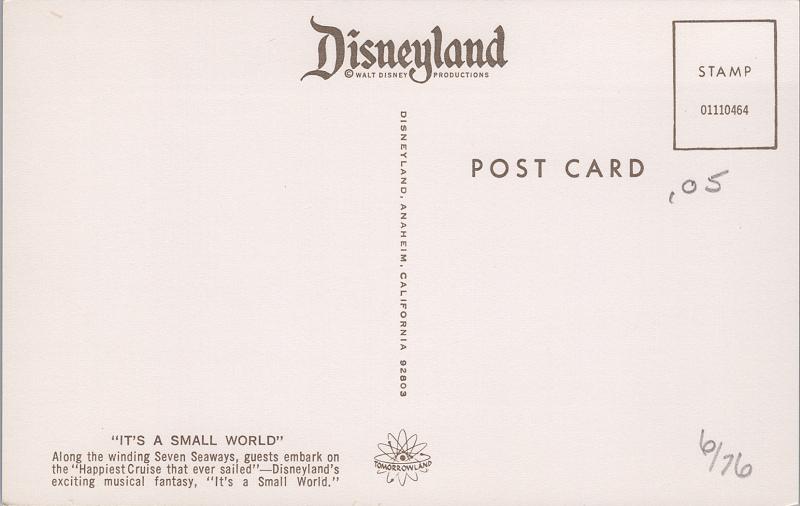 Disneyland, Santa Fe & Disneyland railroad passes It's a Small World-Fantasyland