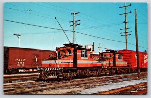 Trains~Chicago Aurora & Elgin 2001 @ Harbor Belt RR Bellwood Illinois~Vintage PC