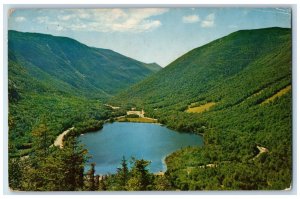 1961 Aerial View Echo Lake From Artists Bluff Franconia Notch NH Posted Postcard