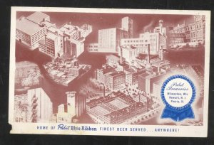 MILWAUKEE WISCONSIN PABST BLUE RIBBON BEER BREWERY ADVERTISING POSTCARD