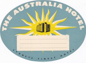 South Australia Adelaide Hotel Australia Vintage Luggage Label lbl1837