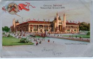 ST LOUIS, MO Missouri  World's Fair 1904 PALACE of MINES, METALLURGY   Postcard