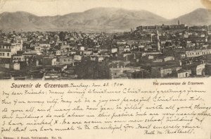 turkey, ERZURUM ERZEROUM, Panorama, Armenia KARIN (1904) Postcard
