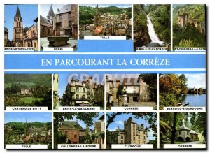 Postcard Modern Traveling Correze Brive la Gaillarde Tulle Ussel Gimel Waterf...