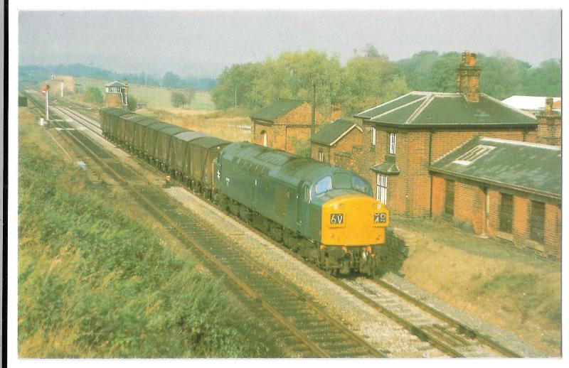 Class 40 no 40133 Passing the Site of Dorrington Station, Oct 1975 PPC, Unposted 