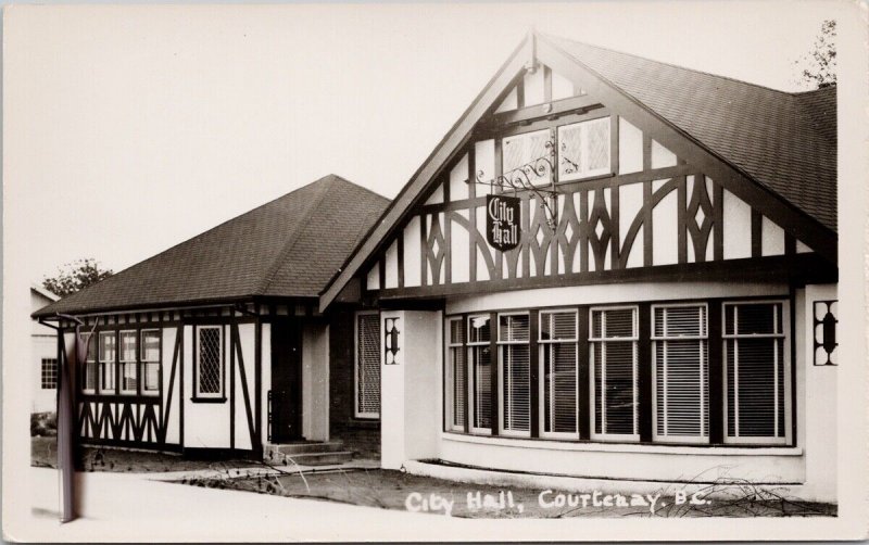 City Hall Courtenay BC British Columbia Unused Real Photo Postcard H25