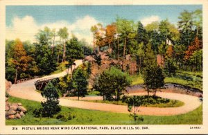 South Dakota Black Hills Pigtail Bridge Near Wind Cave National Park Curteich