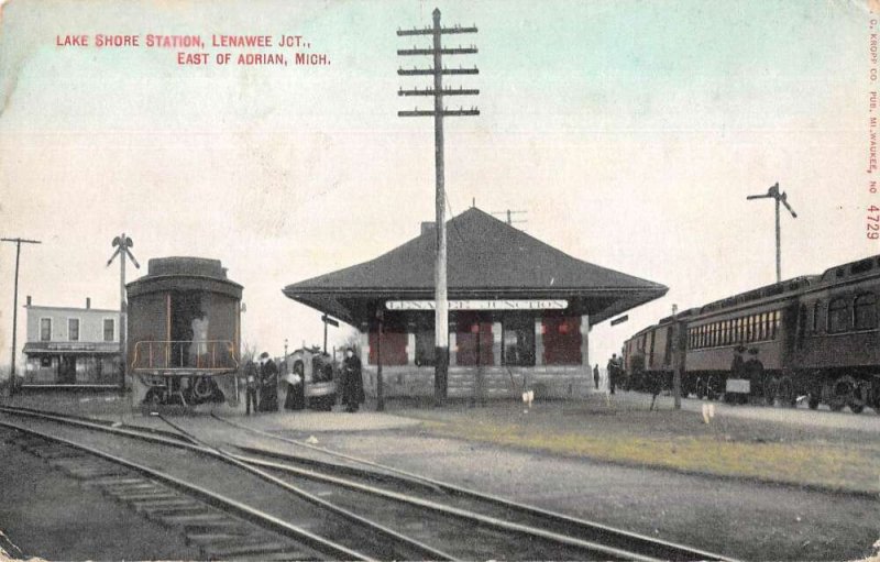 Adrian Michigan Lake Shore Train Station Vintage Postcard AA20117