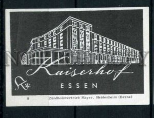 500305 GERMANY ADVERTISING Kaiserhof Essen Vintage match label