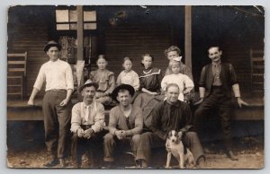 Birmingham AL Family On Porch Kids Dog State Fair Pennant On Post Postcard Q24