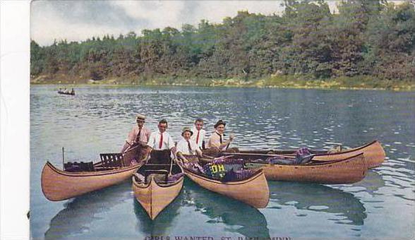 Minnesota St Paul Girls Wanted Men In Canoes 1910