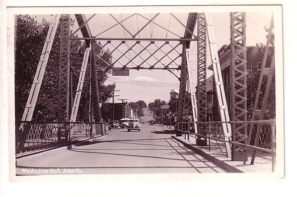 Real Photo, Bridge at Medicine Hat, Alberta, Used 1944