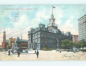 Divided Back POST OFFICE SCENE Detroit Michigan MI hs1746