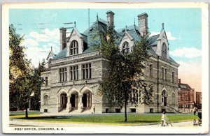 1921 Post Office Concord New Hampshire Postal Service Building Posted Postcard