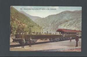 Post Card Antique 1915 Colorado D & R Railway Observation Car