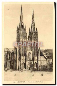 Old Postcard Quimper Farade of Chathedrale