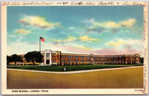 1941 High School Laredo Texas TX Campus Building Posted Postcard