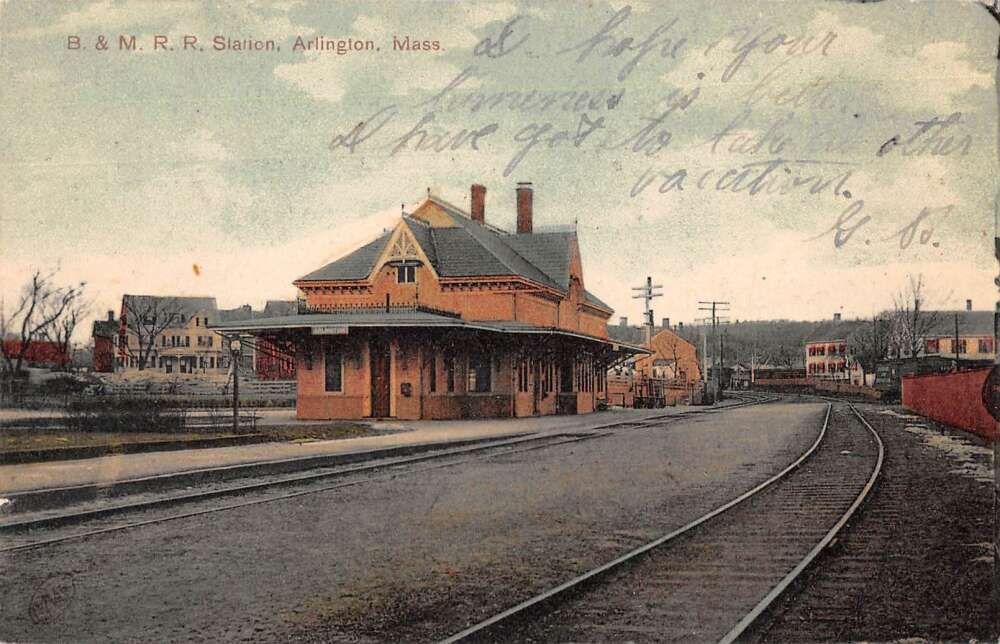 Arlington Massachusetts Train Station Vintage Postcard AA23641 United