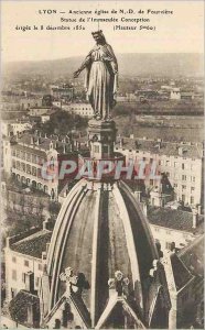 Old Postcard Old church Lyon N D Fourviere Statue of the immaculate Conception