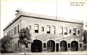 Postcard Central Fire Station in South Bend, Indiana