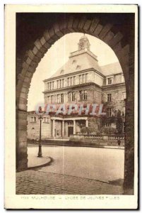 Old Postcard Mulhouse high school girls