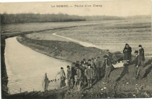 PC FRANCE, LA DOMBS, PÃCHE D'UN ETANG, Vintage Postcard (b31643)