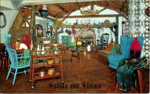 C1970s Saddle & Sirloin Restaurant Hong Kong Vintage Postcard Tyrolean